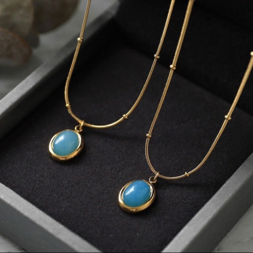 Oval gemstone 💎 necklace - Picture 8 of 8